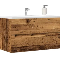 Meuble Wc|Vidaxl Armoire de salle de bain suspendue vieux bois bois d'ingénierie