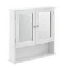 Meuble De Salle De Bains Faible Profondeur|[En.Casa] Armoire de salle de bain vintage avec miroir MDF Blanc laqué en.casa