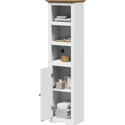 Vidaxl Armoire de salle de bain BODO blanc et marron 44x30x160 cm