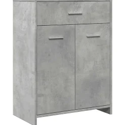 Meuble Wc|Vidaxl Armoire de salle de bain Gris béton 60x33x80 cm Aggloméré