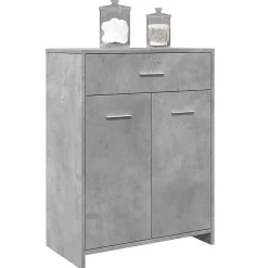 Meuble Wc|Vidaxl Armoire de salle de bain Gris béton 60x33x80 cm Aggloméré