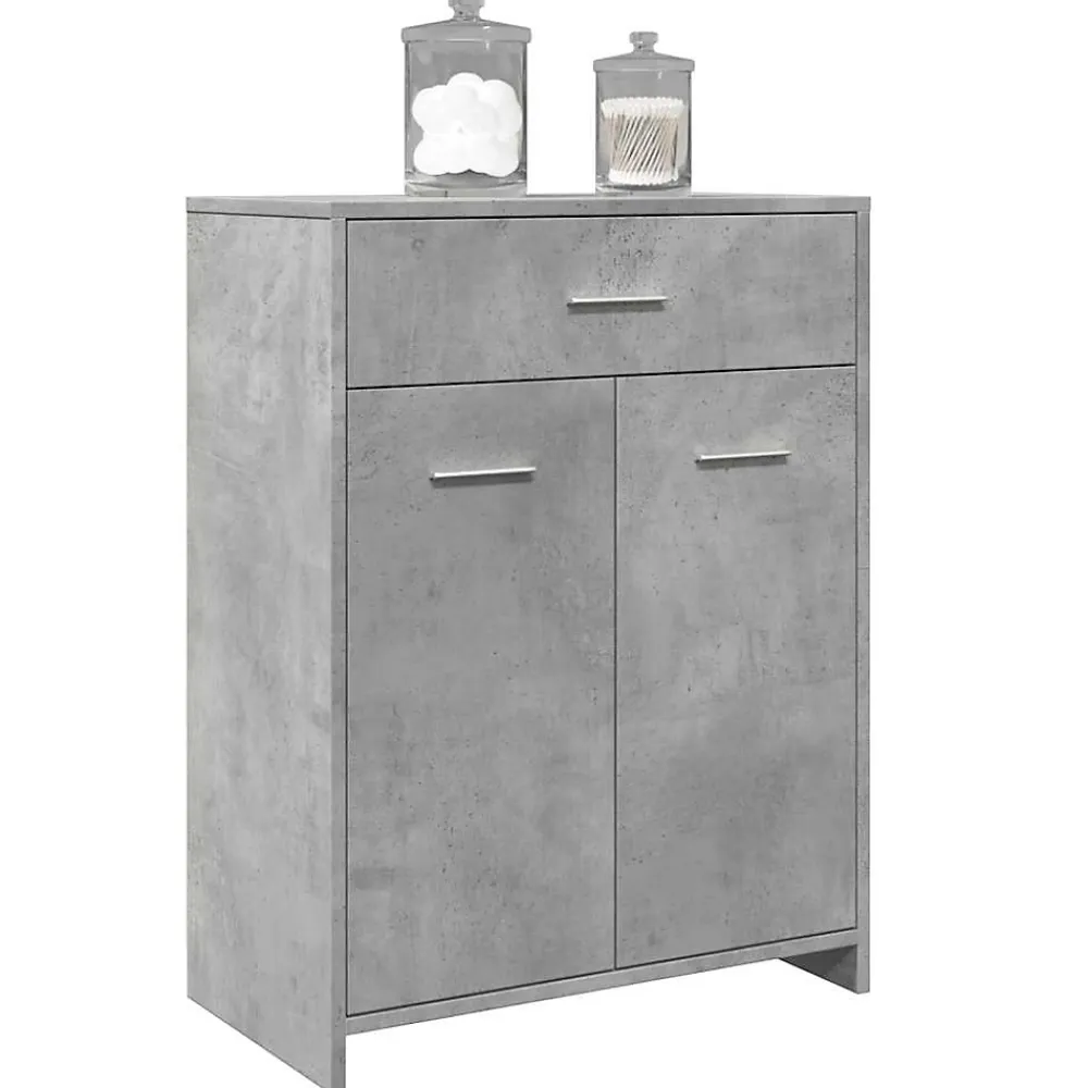 Meuble Wc|Vidaxl Armoire de salle de bain Gris béton 60x33x80 cm Aggloméré