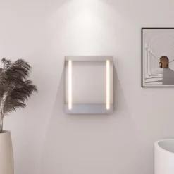 Dileci Armoire de salle de bain à miroir LED 55 x 15 x 65cm -