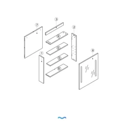 Dileci Armoire de salle de bain à miroir LED 55 x 15 x 65cm -
