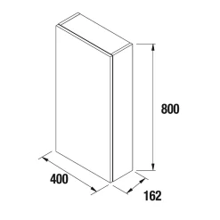 Planète Bain Armoire de salle de bain 40x80 Noire brillante à suspendre