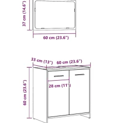 Vidaxl Armoire de salle de bain avec miroir chêne artisanal