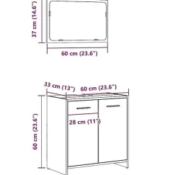 Vidaxl Armoire de salle de bain avec miroir chêne artisanal
