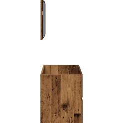 Meuble Wc|Vidaxl Armoire de salle de bain et miroir vieux bois bois d'ingénierie