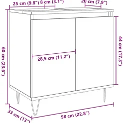 Meuble Wc|Vidaxl Armoire de salle de bain vieux bois 58x33x60 cm bois ingénierie