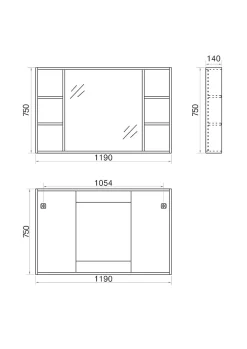 Jindoli Armoire de salle de bain avec miroir chêne brun 120 cm Aquanoma