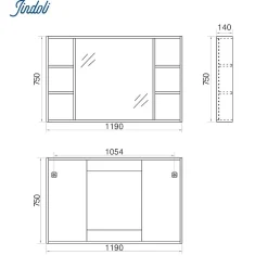 Jindoli Armoire de salle de bain avec miroir chêne brun 120 cm Aquanoma