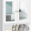 Armoire De Salle De Bains|Giantex Armoire de Salle de Bain Murale avec Miroir, Armoire Suspendue avec étagère Réglable, 2 Porte&3 étagère, 56x13x58CM,Blanc