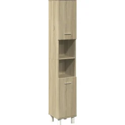 Meuble Wc|Vidaxl Armoire de salle de bain chêne sonoma 30,5x30x179 cm