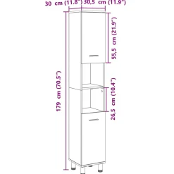 Meuble Wc|Vidaxl Armoire de salle de bain chêne sonoma 30,5x30x179 cm