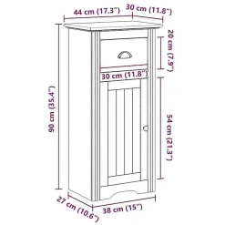 Meuble Wc|Vidaxl Armoire de salle de bain BODO blanc 44x30x90 cm