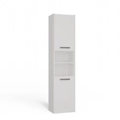 3xE Living Armoire de salle de bain, blanc mat, 170 x 40 x 30 cm