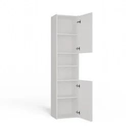 3xE Living Armoire de salle de bain, blanc mat, 170 x 40 x 30 cm