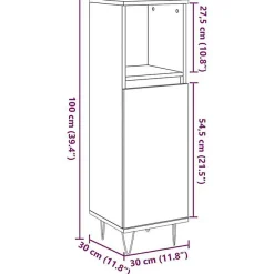Vidaxl Armoire de salle de bain chêne artisanal 30x30x100 cm