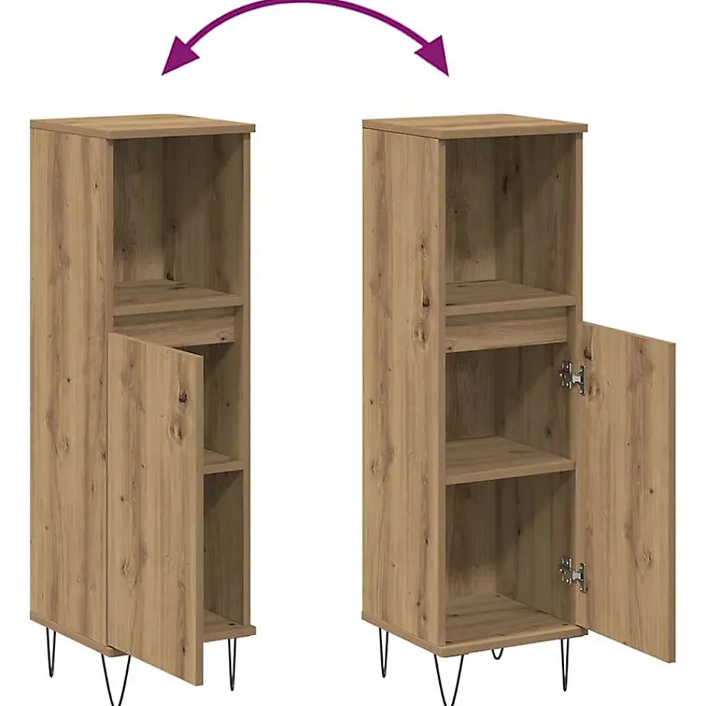 Vidaxl Armoire de salle de bain chêne artisanal 30x30x100 cm