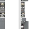 Colonne De Salle De Bains|Giantex Armoire de Salle de Bain Haut, avec 2 Portes,1 Tiroir, 5 Étagères,Anti-basculement, pour Petits Espaces,20x20x180cm (Blanc+Gris)