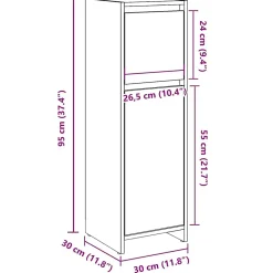 Meuble Wc|Vidaxl Armoire de salle de bain vieux bois 30x30x95 cm bois ingénierie