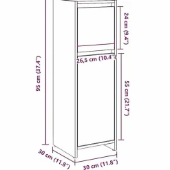 Meuble Wc|Vidaxl Armoire de salle de bain vieux bois 30x30x95 cm bois ingénierie