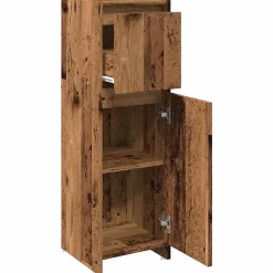 Meuble Wc|Vidaxl Armoire de salle de bain vieux bois 30x30x95 cm bois ingénierie