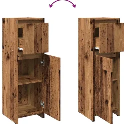 Meuble Wc|Vidaxl Armoire de salle de bain vieux bois 30x30x95 cm bois ingénierie