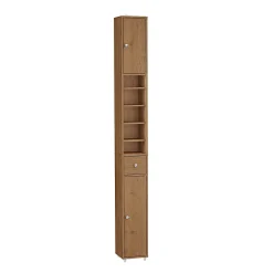 Colonne De Salle De Bains|Sobuy Armoire de Salle de Bain Étroite avec Tiroir et Étagères Réglables en Bois