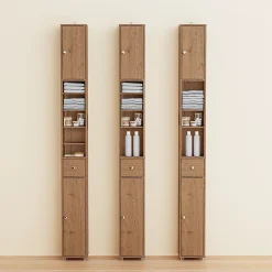 Colonne De Salle De Bains|Sobuy Armoire de Salle de Bain Étroite avec Tiroir et Étagères Réglables en Bois