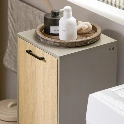 Sobuy Armoire de Salle de Bain, Armoire à Linge, Corbeille à Linge, BZR132-NG,