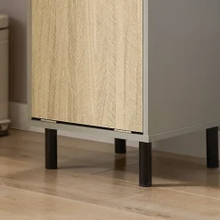 Sobuy Armoire de Salle de Bain, Armoire à Linge, Corbeille à Linge, BZR132-NG,