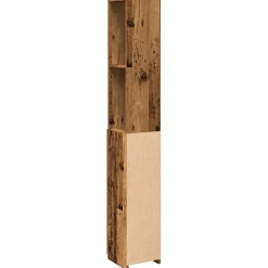 Meuble Wc|Vidaxl Armoire de salle de bain vieux bois 25x25x170cm bois ingénierie