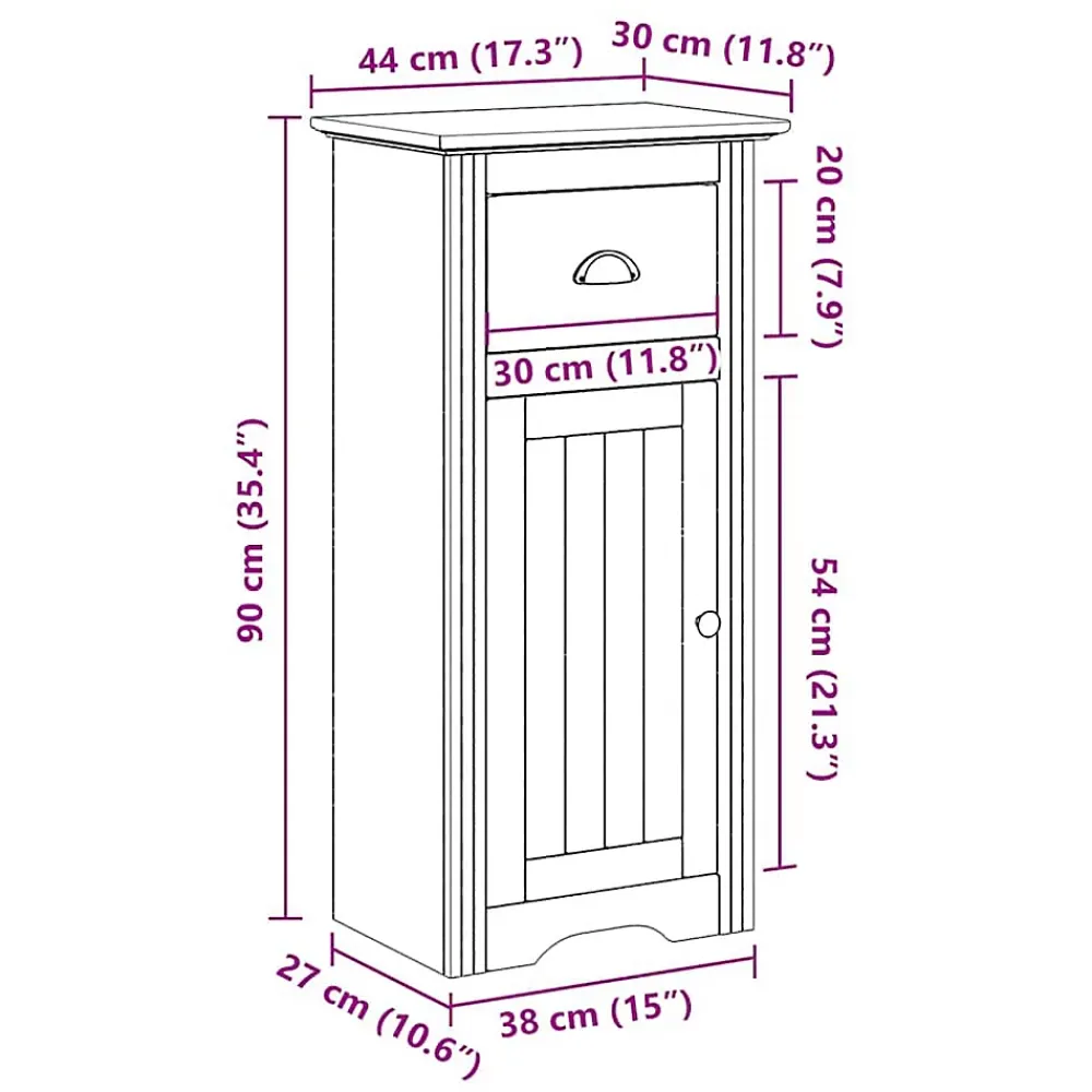 Meuble Wc|Vidaxl Armoire de salle de bain BODO blanc et marron 44x30x90 cm