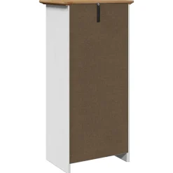 Meuble Wc|Vidaxl Armoire de salle de bain BODO blanc et marron 44x30x90 cm