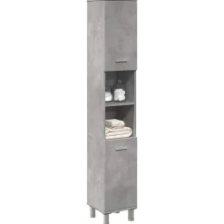 Vidaxl Armoire de salle de bain Gris béton 30x30x179 cm Aggloméré