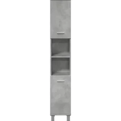 Vidaxl Armoire de salle de bain Gris béton 30x30x179 cm Aggloméré