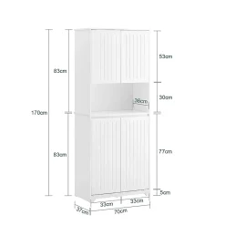 Armoire De Salle De Bains|Sobuy Armoire de Salle de Bain Sac à Linge, Portes, 2 Paniers à Linge, BZR150-W,