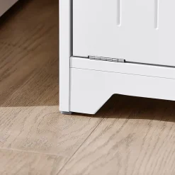Armoire De Salle De Bains|Sobuy Armoire de Salle de Bain Sac à Linge, Portes, 2 Paniers à Linge, BZR150-W,