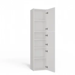 3xE Living Armoire de salle de bain, blanc mat, 170 x 40 x 30 cm