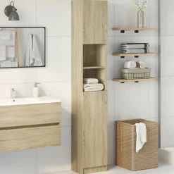 Vidaxl Armoire de salle de bain Chêne sonoma 32x25,5x190 cm Aggloméré
