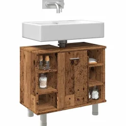 Meuble Wc|Vidaxl Armoire de salle de bain vieux bois 60x32x53,5 cm