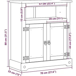 Meuble Wc|Vidaxl Armoire de salle de bain Corona 70x33x80 cm bois de pin massif