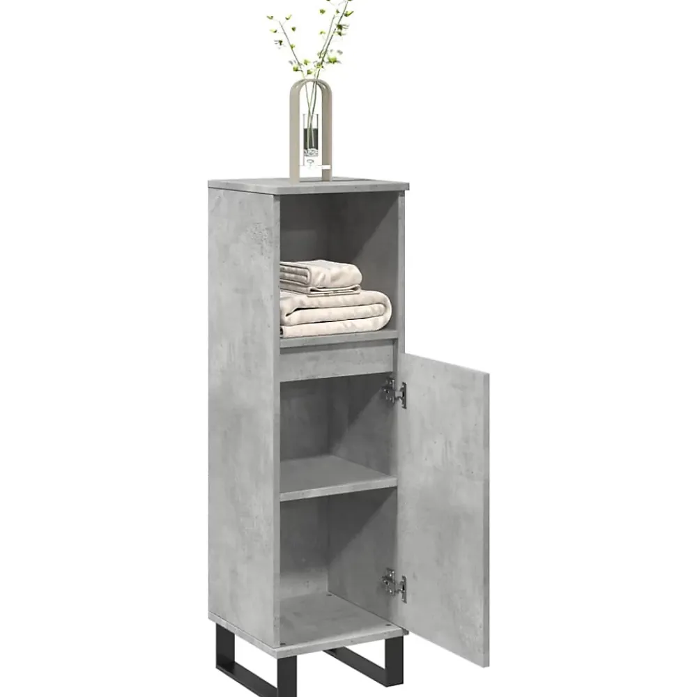 Meuble Wc|Vidaxl Armoire de salle de bain gris béton 30x30x100 cm