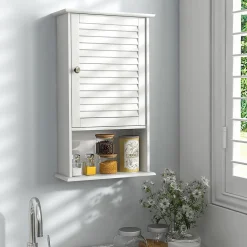 Armoire De Salle De Bains|Meuble De Salle De Bains Faible Profondeur|Giantex Armoire de Salle de Bain Mural Etagere Reglable en Hauteur Blanc