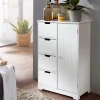 Finebuy Armoire de Salle de Bain 56x83x30 cm Commode avec Tiroir et Porte Blanc