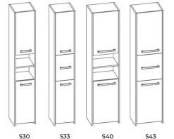 3xE Living Armoire de salle de bain, chêne sonoma, 170 x 30 x 30 cm