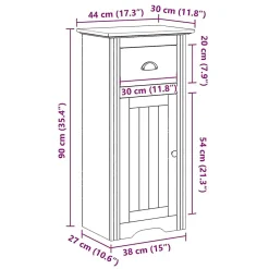 Vidaxl Armoire de salle de bain BODO gris 44x30x90 cm