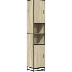 Vidaxl Armoire de salle de bain chêne sonoma bois d'ingénierie métal