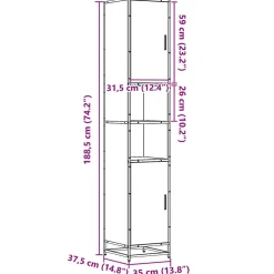 Vidaxl Armoire de salle de bain chêne sonoma bois d'ingénierie métal